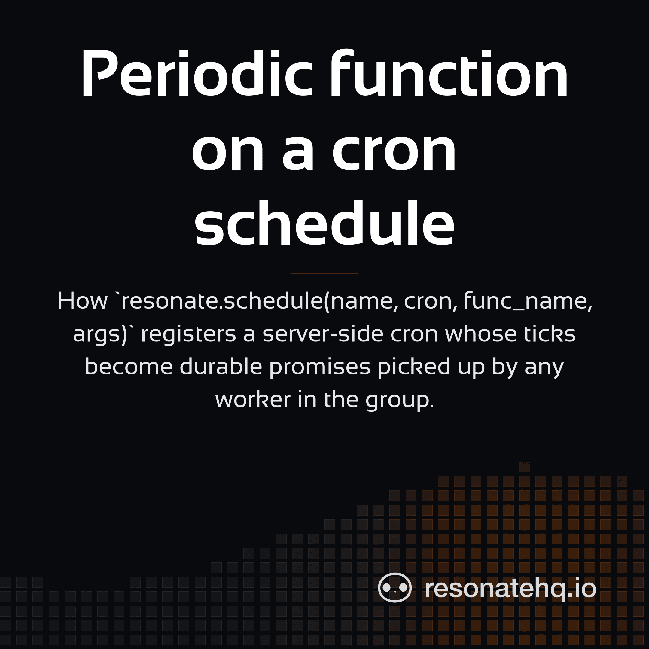 Resonate brand card on a dark background with an ember spectrum wave at the bottom and the post headline in white Sansation.